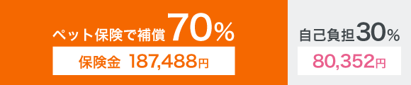 ペット保険で70%、187,488円補償